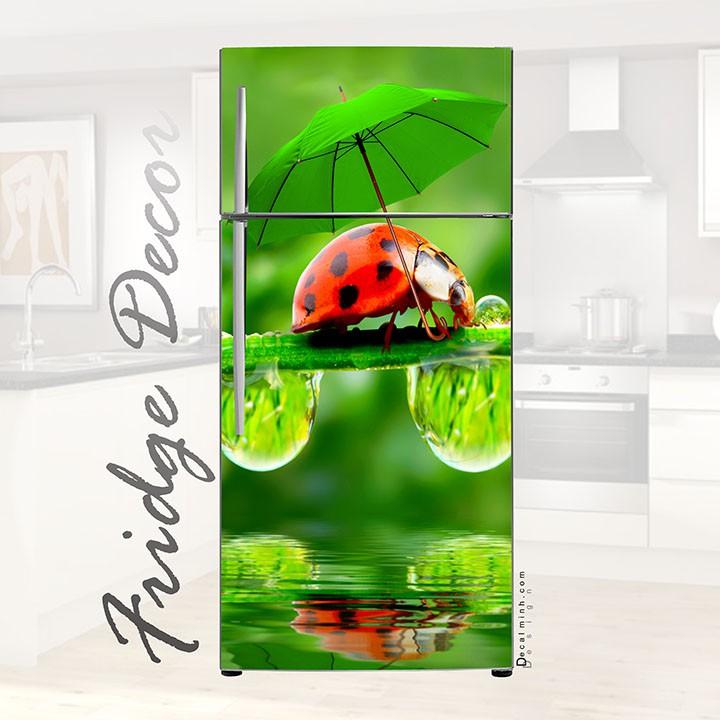 Decal 3D dán Cửa Tủ Lạnh chống thấm cao cấp mẫu sao biển