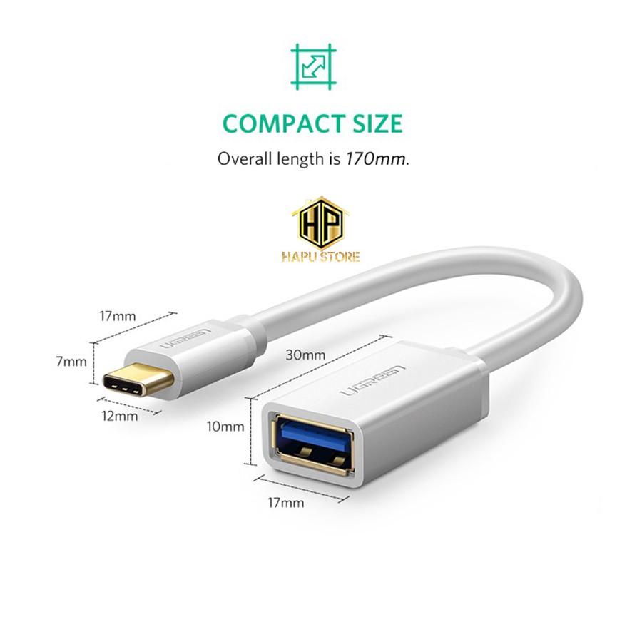 Cáp OTG USB Type C to USB 3.0 Ugreen 30702 chính hãng - Hàng Chính Hãng