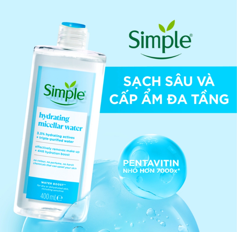 Nước tẩy trang simple Sạch sâu 400ml water boost