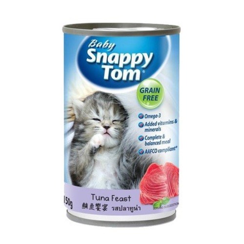 [HÀNG CHÍNH HÃNG] Pate Snappy Tom Lon 400g Real Fish &amp; Real Meat - Thức Ăn Cho Mèo Snappy Tom 400g