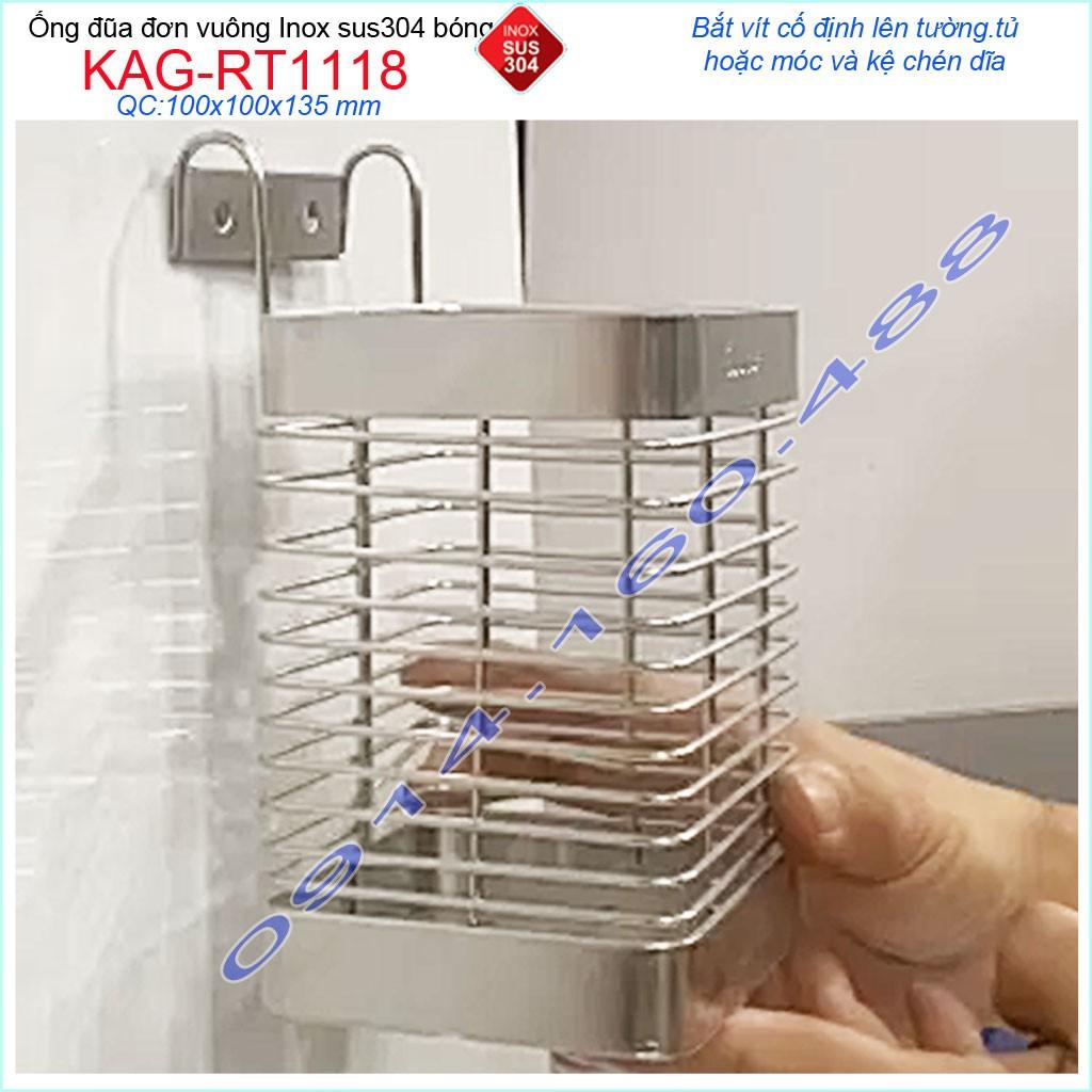 Ống đũa đơn KAG-RT1118, ống đựng đũa nhà bếp Inox SUS304 siêu bền giá tốt sử dụng tốt