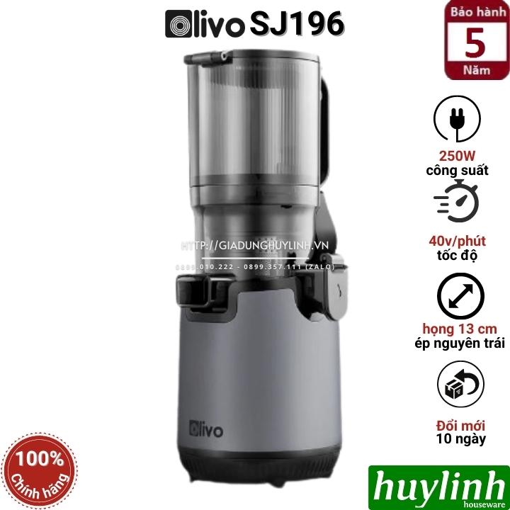 Máy ép chậm Olivo SJ196 - Mẫu mới - 250W - Bảo hành 5 năm - Hàng chính hãng - Họng lớn 13cm