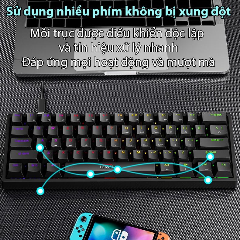 Bàn phím cơ Coputa bàn phím máy tính có dây laptop mini gaming chơi game mini Full LED K620