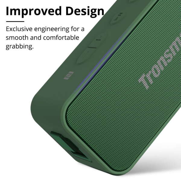 Loa Bluetooth 5.0 Tronsmart T2 Plus công suất 20W hỗ trợ TWS và NFC ghép đôi 2 loa, âm thanh vòm 360 độ kết hợp bass trầm chống nước IPX7, có Mic đàm thoại - Hàng chính hãng
