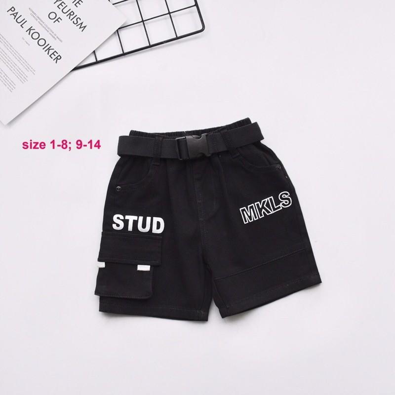 Quần short kaki Nexxi túi hộp bé trai size đại 20-45 kg