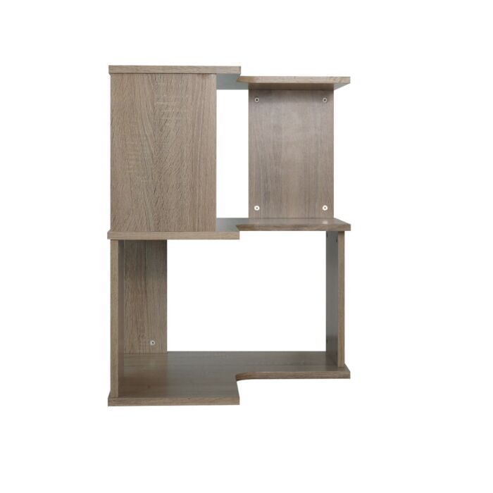 SB Furniture, Looms, Clint 2-Tier Corner Shelf, Solid Oak Color, W50xD50xH64 cm.