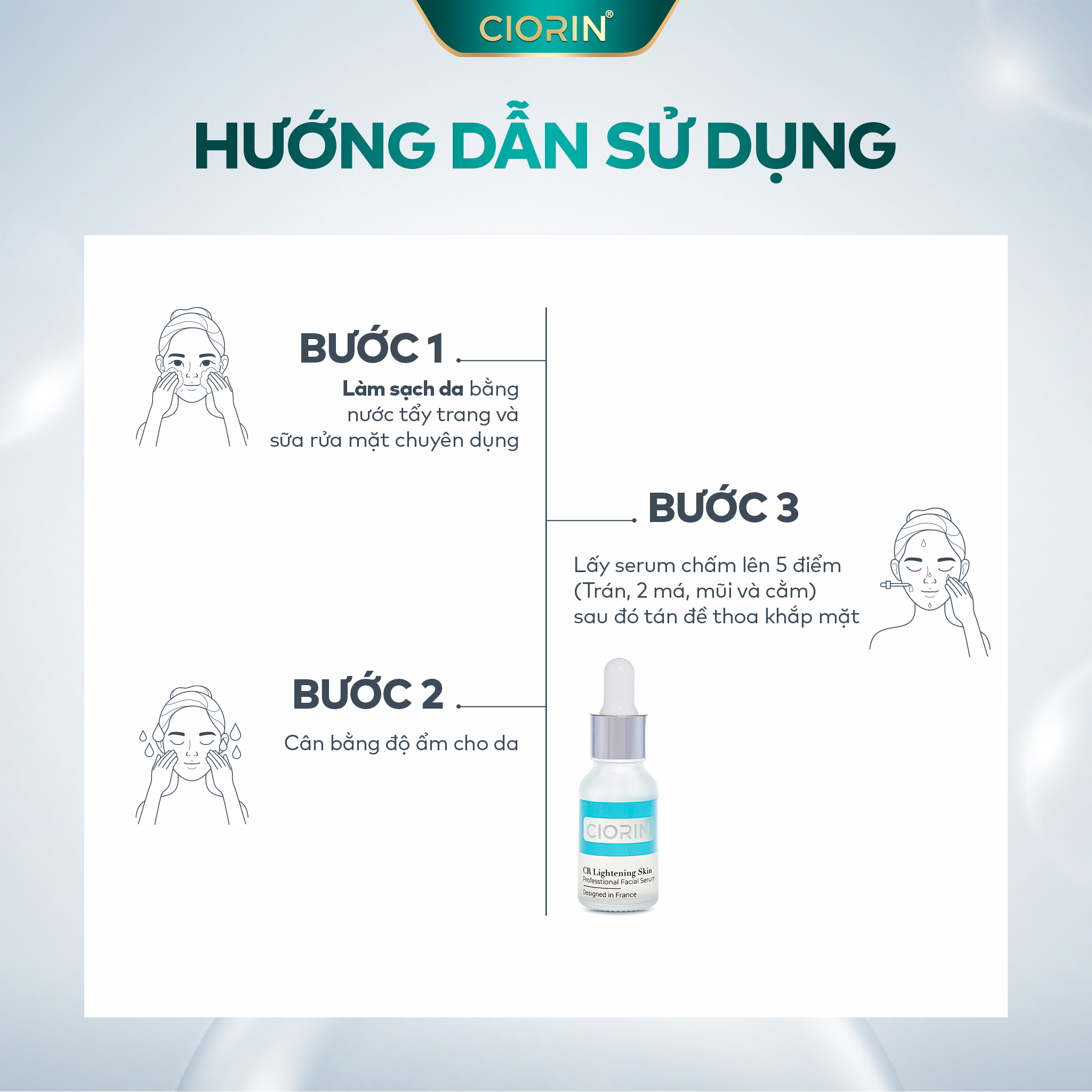 Serum Cr Lightening Skin Ciorin Dưỡng Trắng Mờ Thâm Sau Mụn
