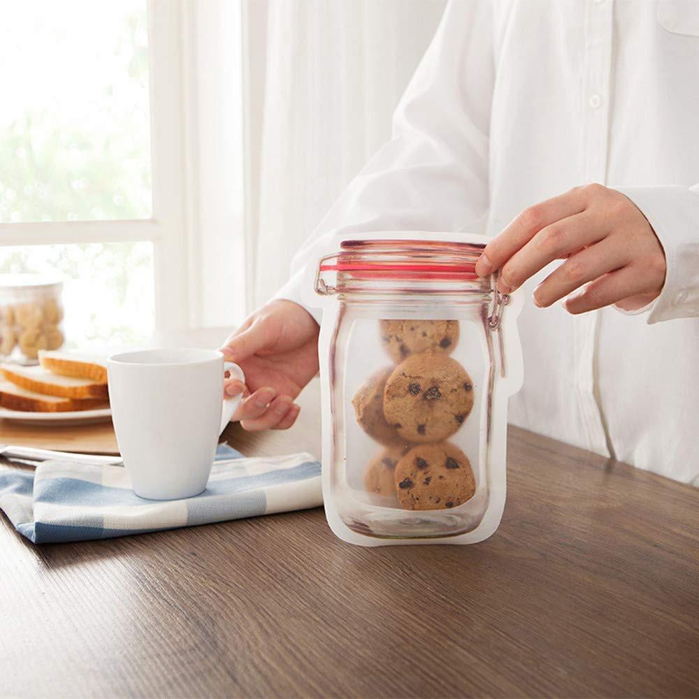 Jar Zipper Bags Reusable Snack Saver Bag Nuts Candy Cookies Bag Leakproof Food Sandwich Fridge Freezing Food Storage Bag