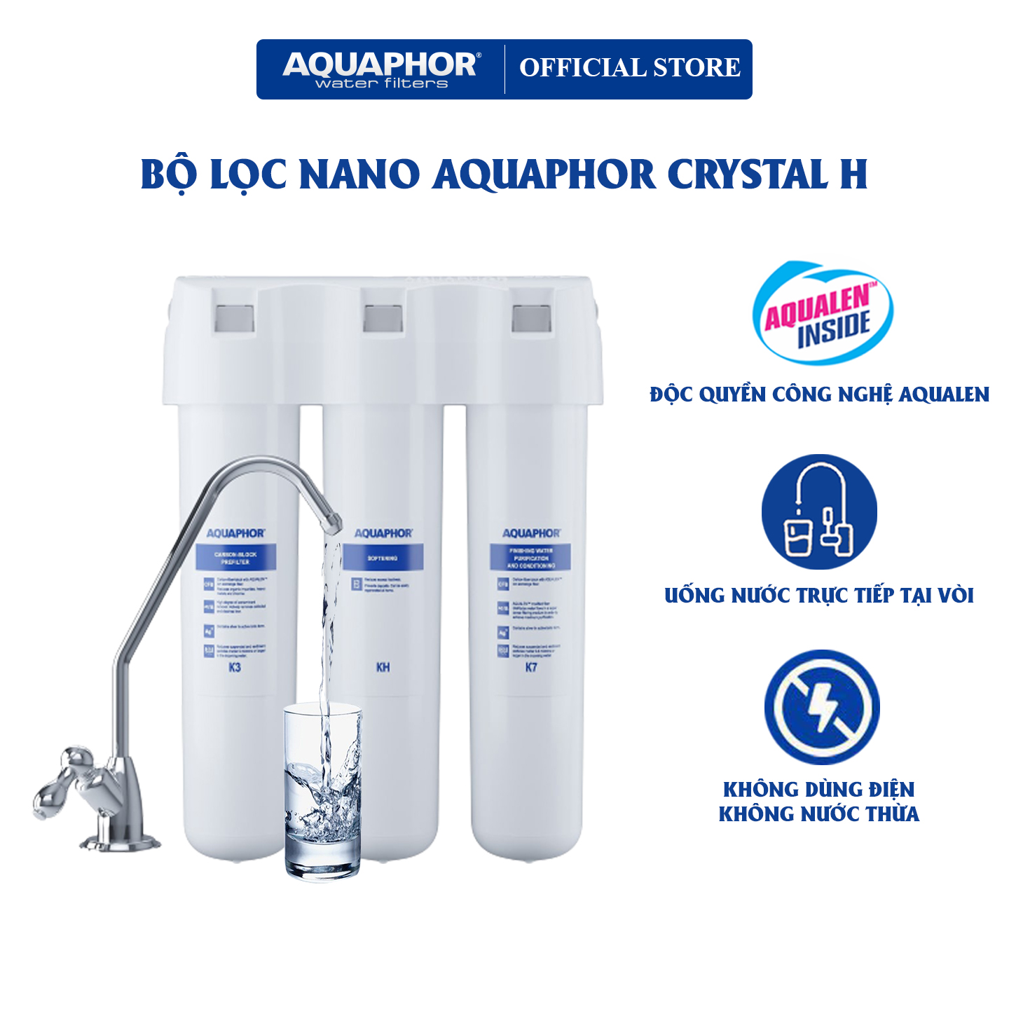 Bộ lọc Nano Aquaphor Crystal H - Hàng Chính Hãng