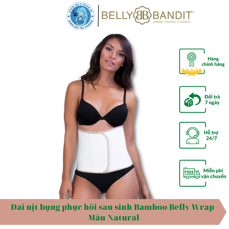 Đai nịt bụng, phục hồi vóc dáng sau sinh Bamboo Belly Wrap - Chính hãng Belly Bandit, Mỹ