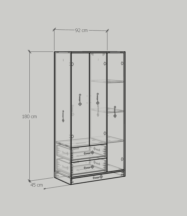 [Happy Home Furniture] SALY ,  Tủ quần áo đa năng - 3 cửa mở ,  92cm x 45cm x 180cm ( DxRxC), TCM_007