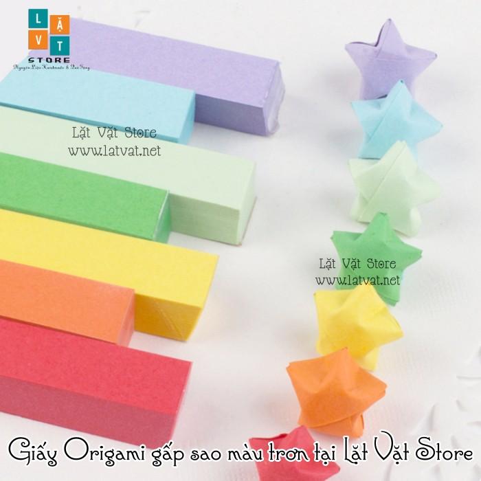 90 tờ giấy gấp sao đơn sắc, màu tuỳ chọn - Origami paper Star - Handmade - Điều ước