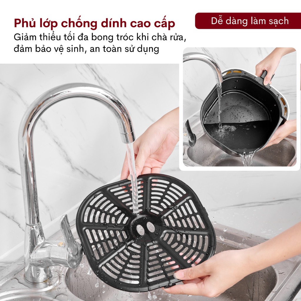 Nồi chiên không dầu 6.5L nhập khẩu Nhật Bản Fujihome A6W tự ngắt an toàn chống dính cao cấp - hàng chính hãng