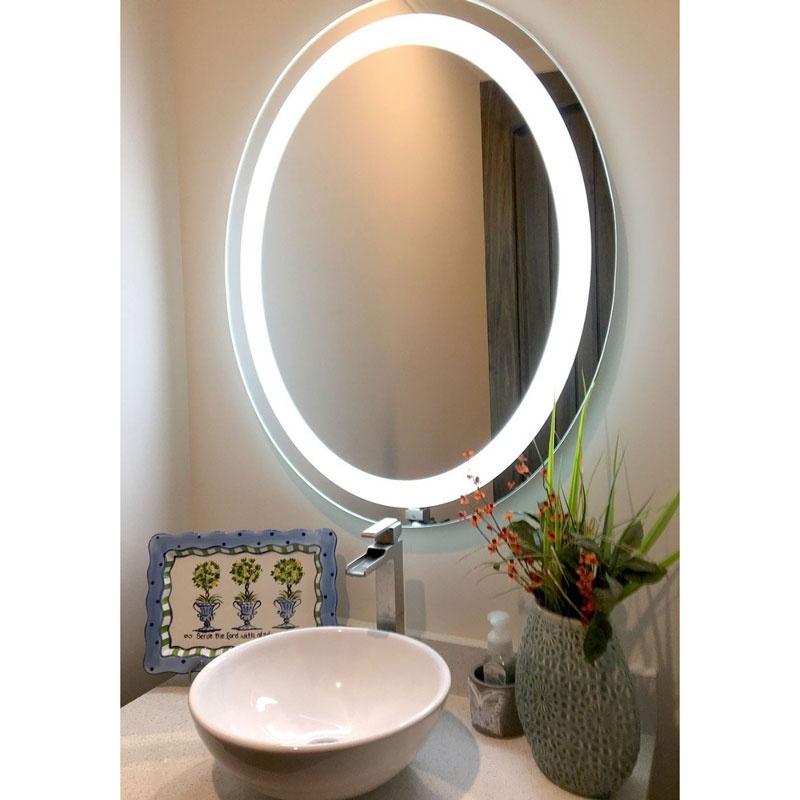 Gương soi phòng tắm - bàn trang điểm đèn led hình oval