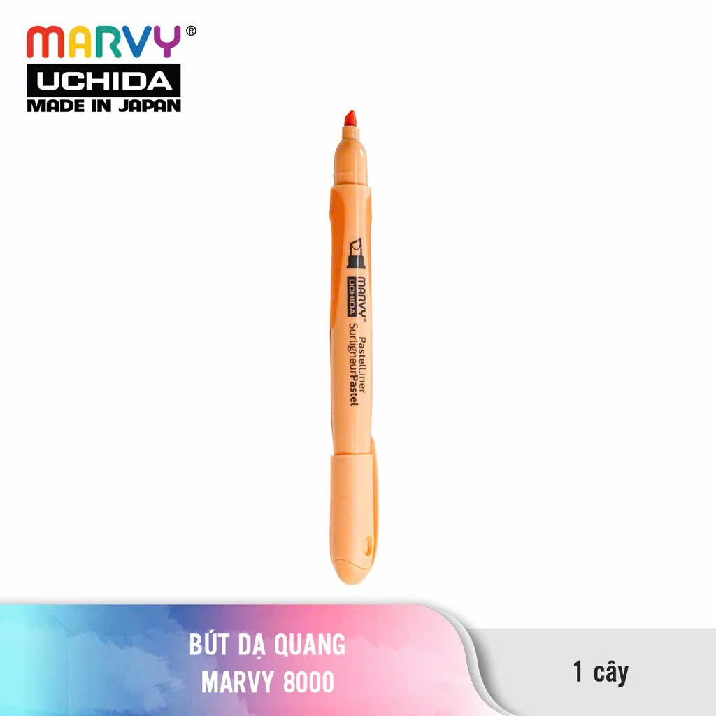 Bút dạ quang 6 màu Pastel Marvy Uchida 8000