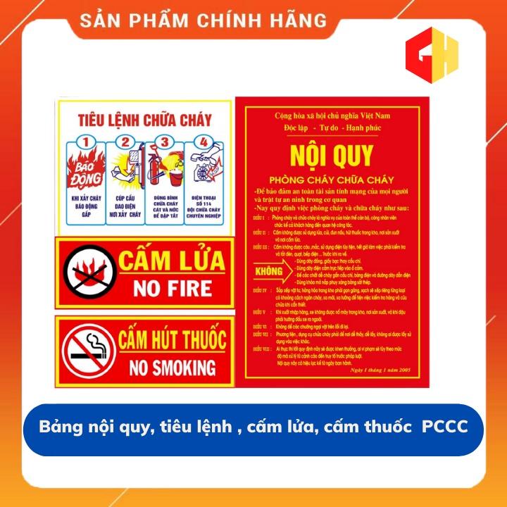 Bảng nội quy, tiêu lệnh , cấm lửa, cấm thuốc PCCC , bảng nội quy tiêu lệnh phòng cháy chữa cháy