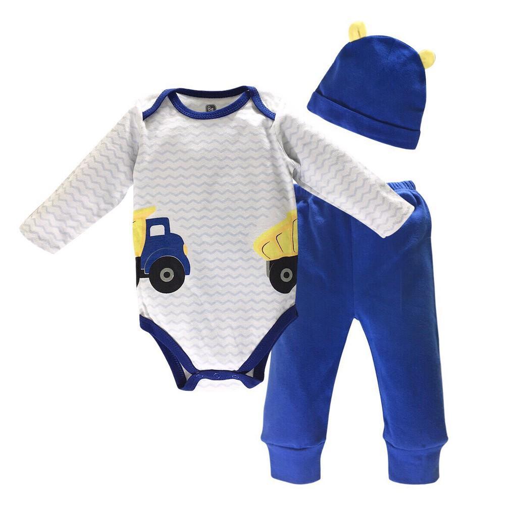 Set body xuất dư 3 chi tiết cho bé trai và bé gái , body suit dài tay, body baby gear