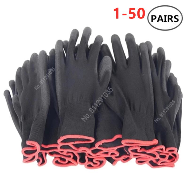 Găng tay lao động phủ nitrile an toàn Găng tay phủ PU và lòng bàn tay Găng tay an toàn thích hợp cho các phương tiện xây dựng và bảo trì