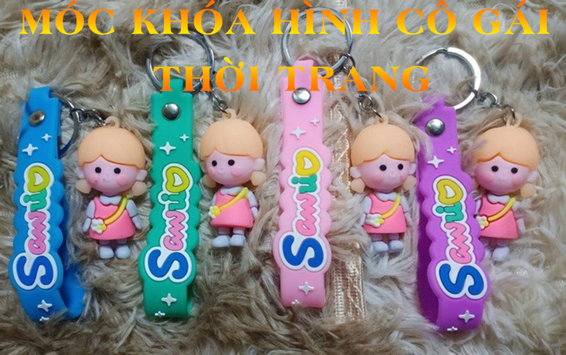 Móc Khóa Cô Gái Nhỏ Đeo Túi Xách Đáng Yêu