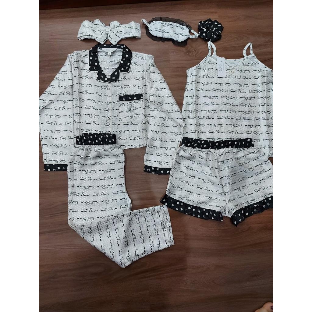 Set quần áo bé gái lụa River săn sale giá tốt sz 5-6y