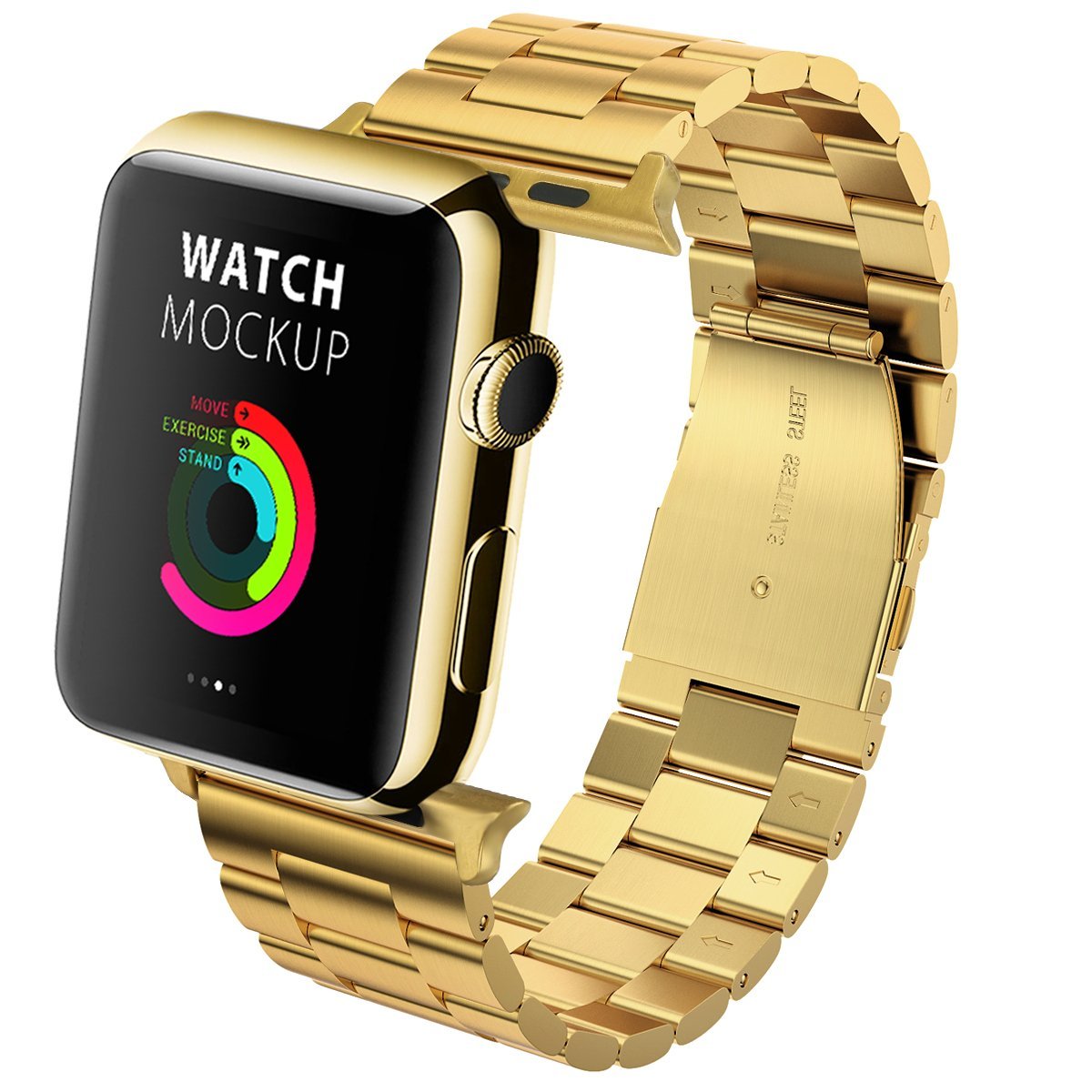 Dây đồng hồ cho Apple Watch, Dây Classic 3 mắt thép không gỉ cho đồng hồ Apple Watch