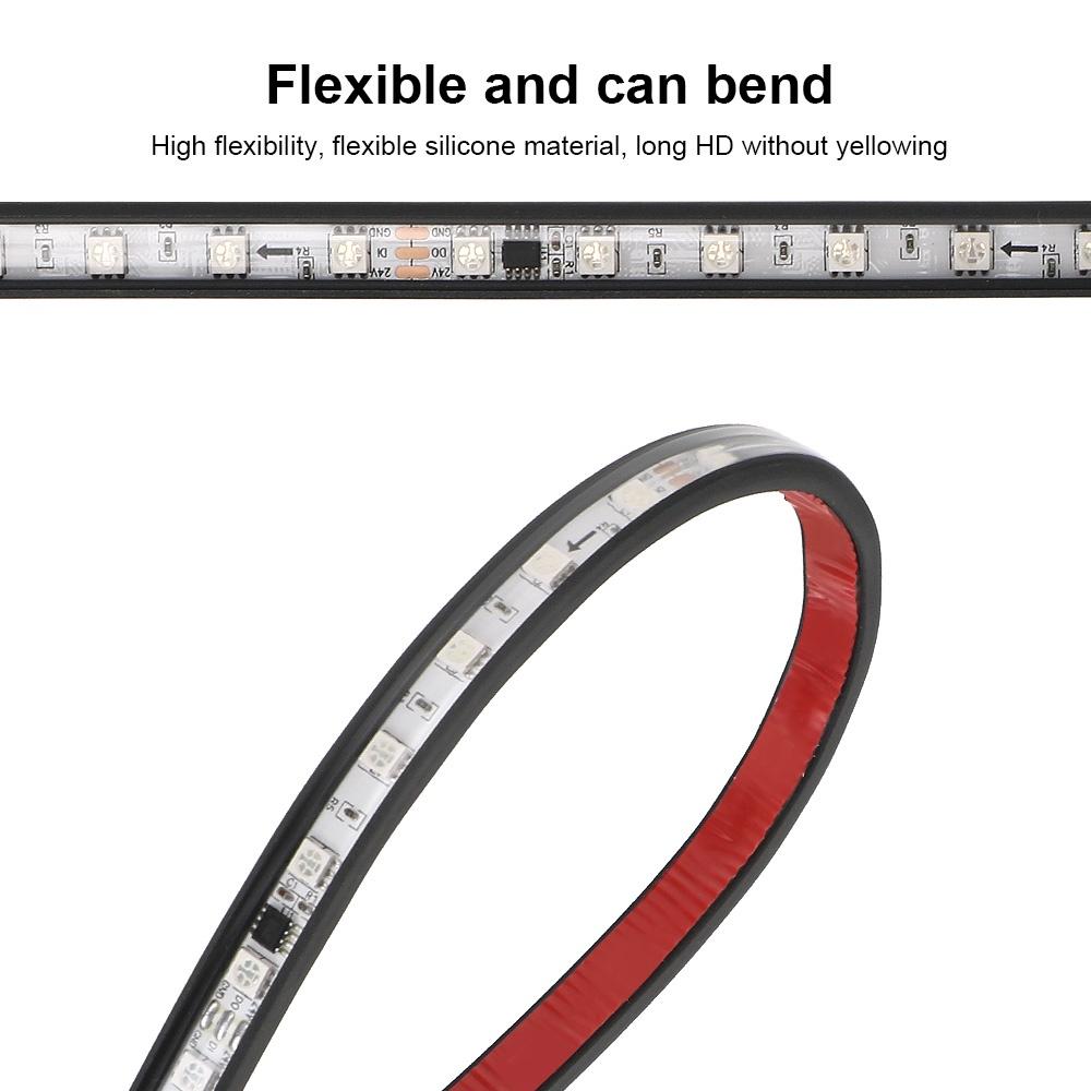 24V LED Colorful String lights RGB LED Strip Waterproof Decorative Light for Car for Truck for Van Roof Led Lights Decoration with 3M Sticker Flexible LED Strip Easy install 1m 1.2m 1.5m 1.8m 2m 2.4m