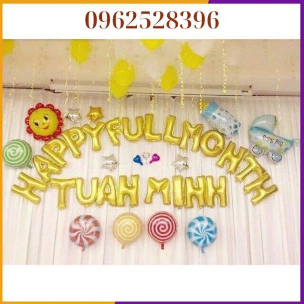 Bộ Bóng Chữ ️ Happy Fullmonth ️ nhiều mầu