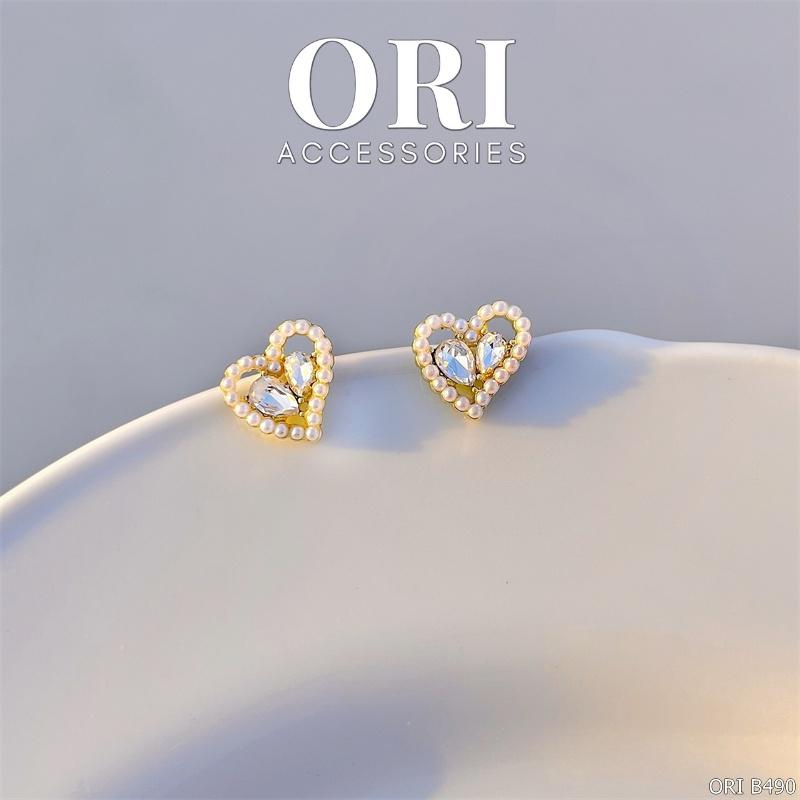 Bông tai nữ hình trái tim The Heart xinh xắn ORI ACCESSORIES B490