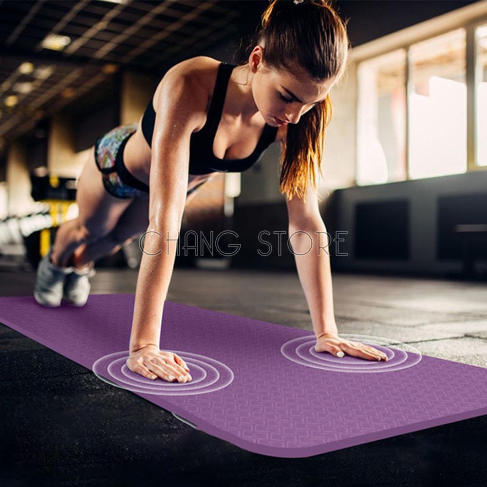 Thảm tập Yoga/ Gym TPE 2 LỚP Cao Su Non Dày, Êm Chống Trơn Trượt
