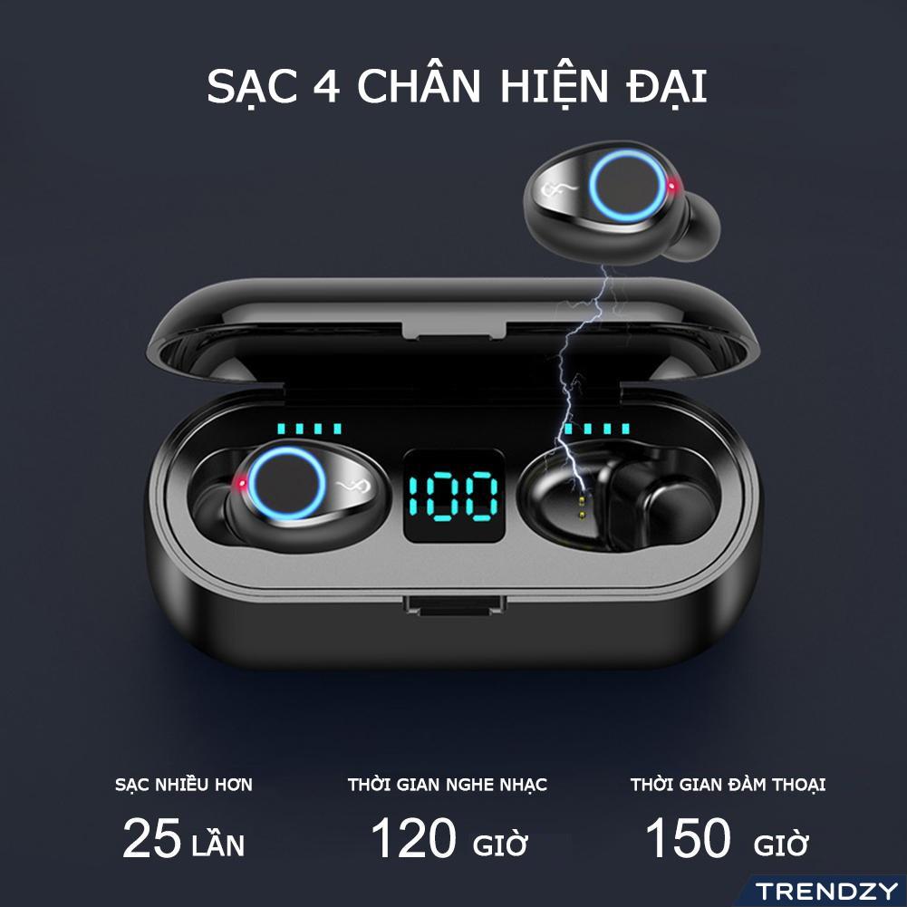 Tai Nghe Bluetooth AMOI F9 TWS 5.0 Bản QUỐC TẾ Không Dây Cảm Ứng Chống Nước IPX5, Chống Ồn Pin 2500mAh