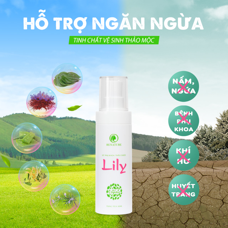 Xịt Phụ Khoa Thảo Dược Lily Chăm Sóc Bảo Vệ Vùng Kín Hằng Ngày, Hồng Hào Se Khít, Không Lo Nấm Ngứa