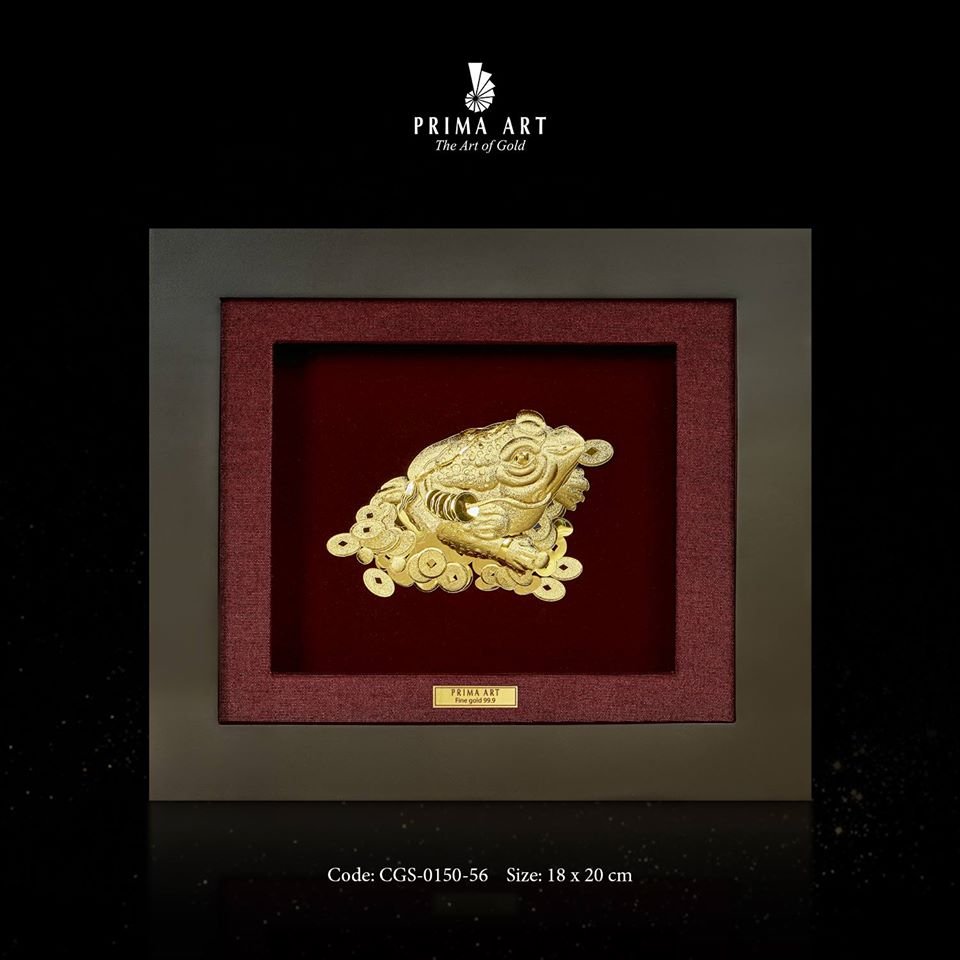 Tranh Vàng 24K PRIMA ART - THIỀM THỪ VÀNG - Kích thước 18 x 20 cm - CGS-0150-56