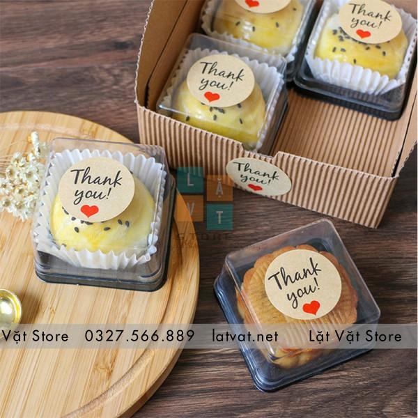 Tem decal tròn để dán sản phẩm, hộp quà, cảm ơn, handmade with love, thank you shopping, Noel Merry Christm