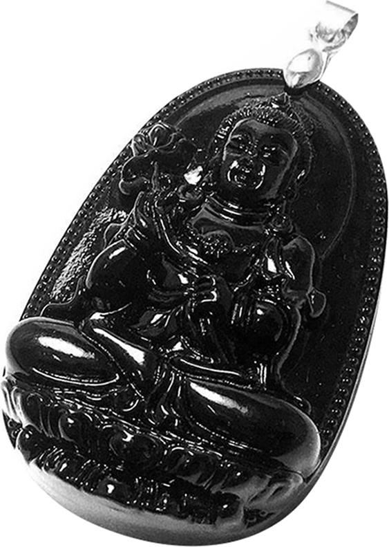 Mặt Dây Chuyền Khắc Ngài Đại Thế Chí Bồ Tát Đá Tự Nhiên Bạc Quang Thản MDNA23