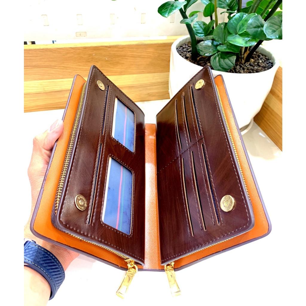 Ví Da DAISHU Cầm Tay Cao Cấp.Bóp Da Cầm Tay 203.Clutch Cầm Tay