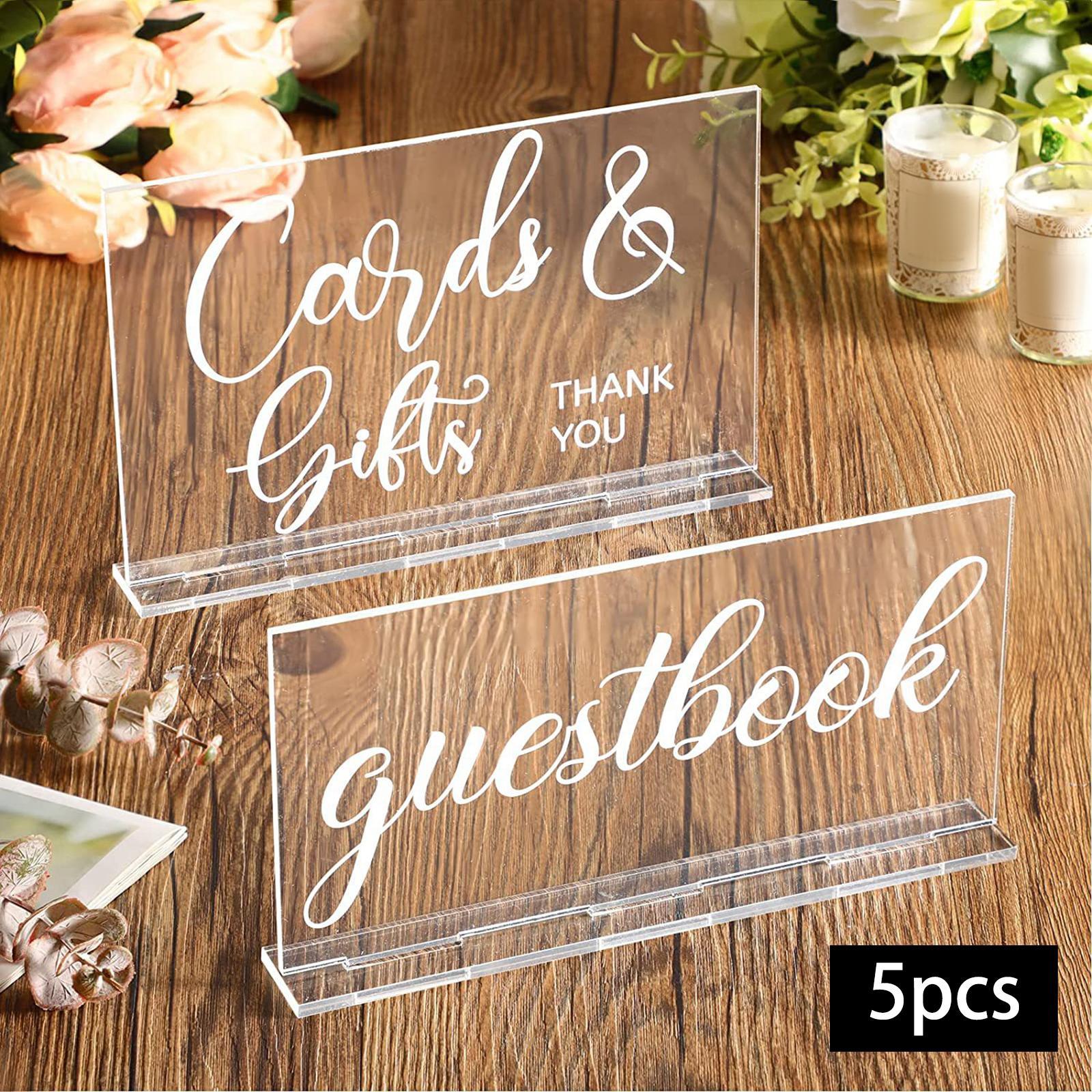 5Pcs Acrylic Place Cards Stand Table Numbers for Wedding Dinner Decoration