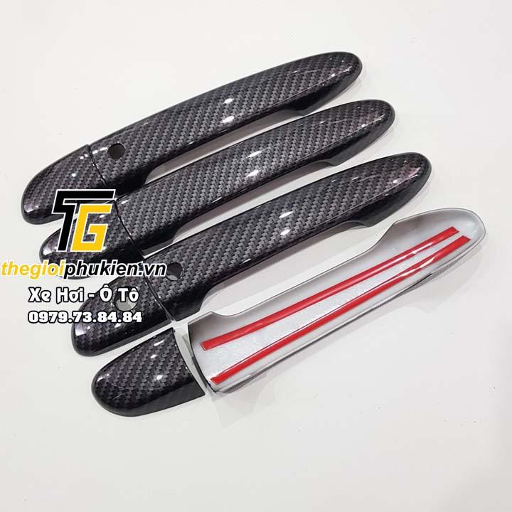Combo bộ ốp tay nắm cửa vân Carbon và hõm cửa 3M xe Mazda CX8, CX-8