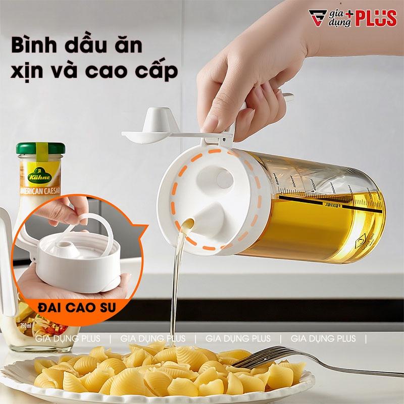 Bình đựng dầu ăn thuỷ tinh borosilicate, nắp inox 304 có tay cầm (380ml, 480ml &amp; 580ml