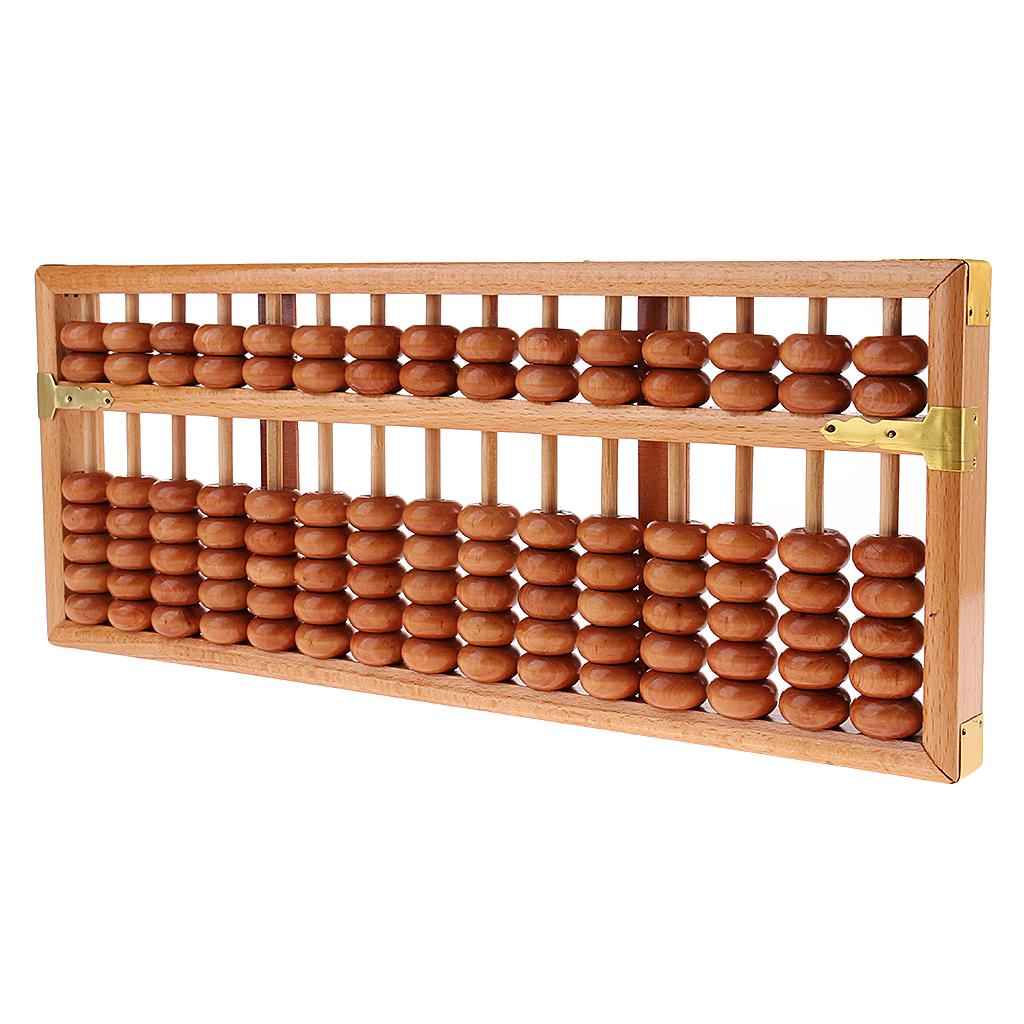 Wooden Frame Beads 15 Rods Chinese Abacus Counting Tool Calculater for Child
