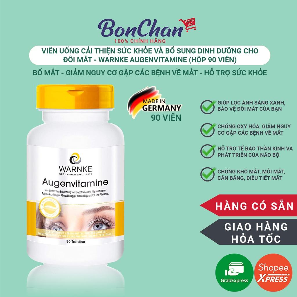 Viên Uống Bổ Mắt Warnke Augenvitamine, Giúp Tăng Cường Thị Lực, Giảm Đau Mỏi Mắt, Nhập Đức, 90 Viên