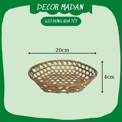 (Kho Sỉ) Khay tre đan loại tròn đựng đồ ăn, đồ hải sản, phụ kiện chụp ảnh decor - MADAN