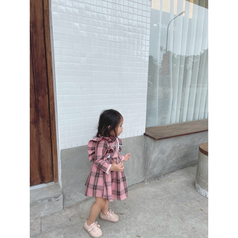 Váy kẻ hồng Lennco