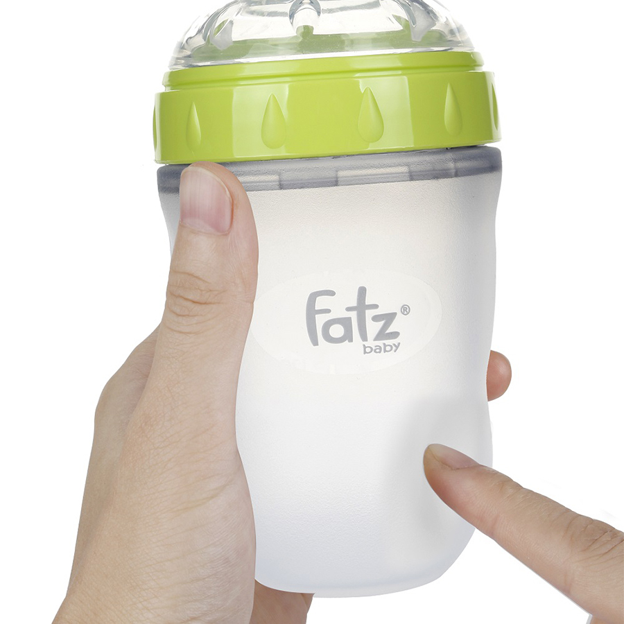 Bình Sữa Silicon Cổ Siêu Rộng 180ml Fatzbaby FB0180C - Màu