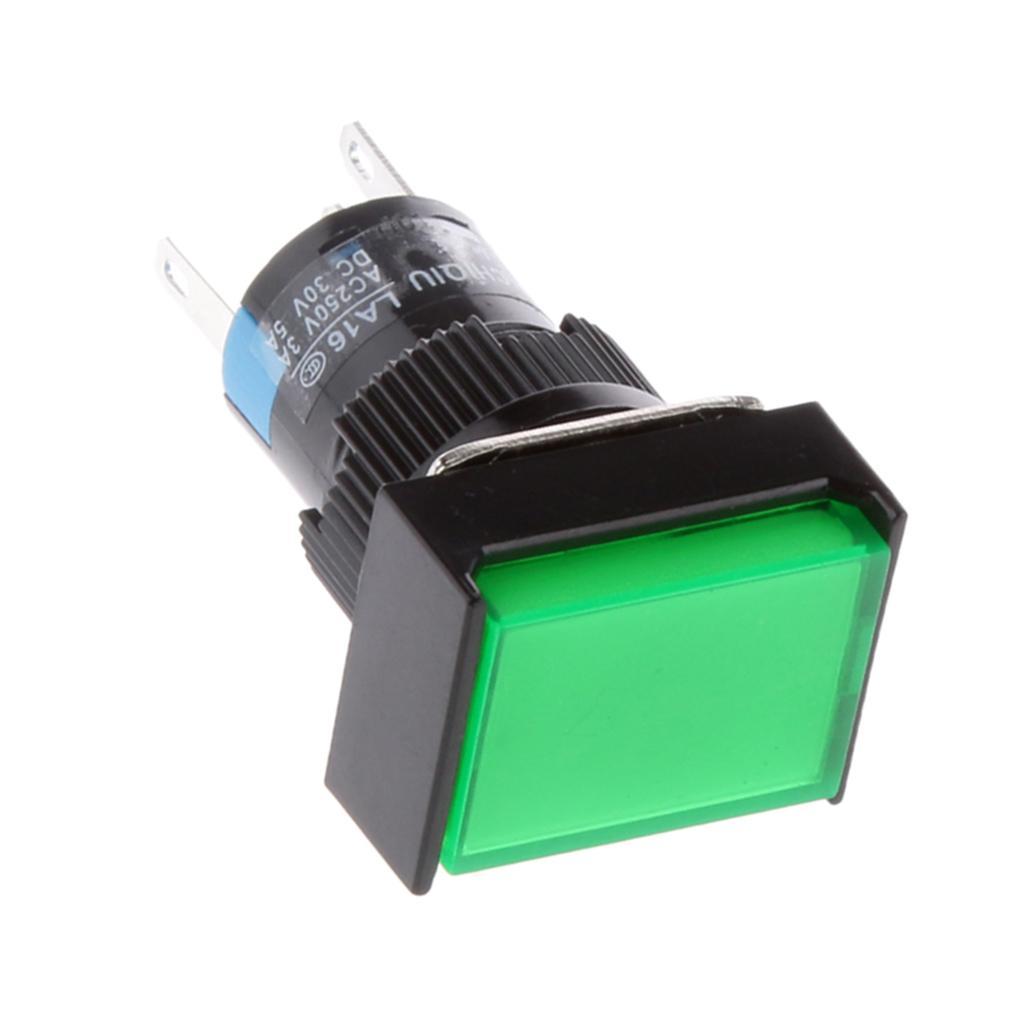 2-6pack DC 24V Push Button Momentary Self Reset Rectangle Switch w/ LED Light