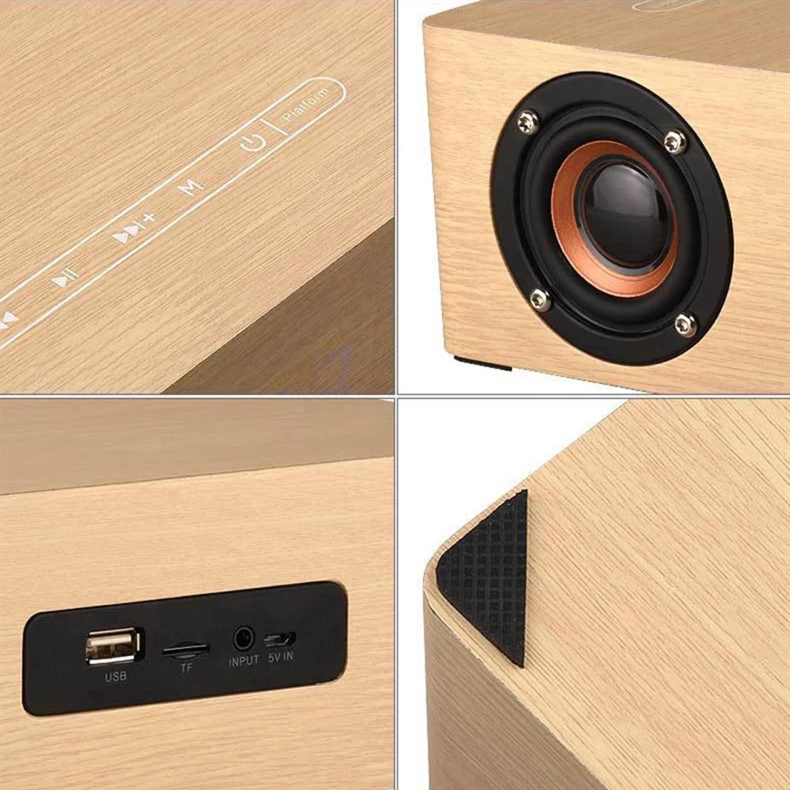Retro Multi-Function Bluetooth Speaker Alarm Clock Wireless Charger