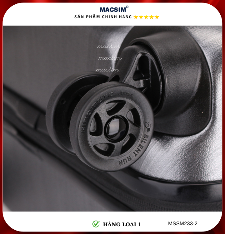 Vali cao cấp Macsim Smooire MSSM233 cỡ 21 inch màu đen - Hàng loại 1