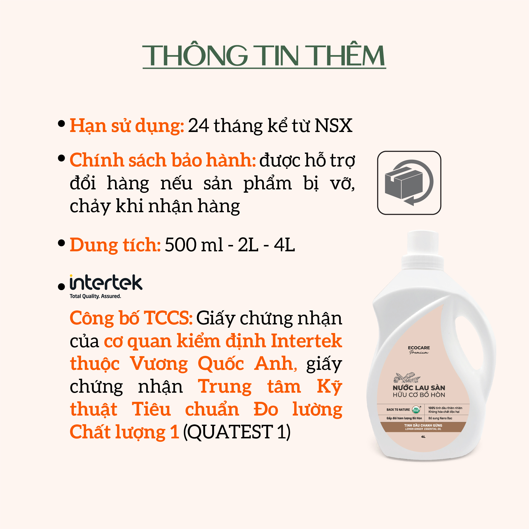 Nước Giặt Hữu Cơ An Toàn Cho Bé Sơ Sinh ECOCARE Chiết Xuất Bồ Hòn Và Tinh Dầu Hoa Nhài 500ml-2L-4L, Dịu Nhẹ Với Da Tay