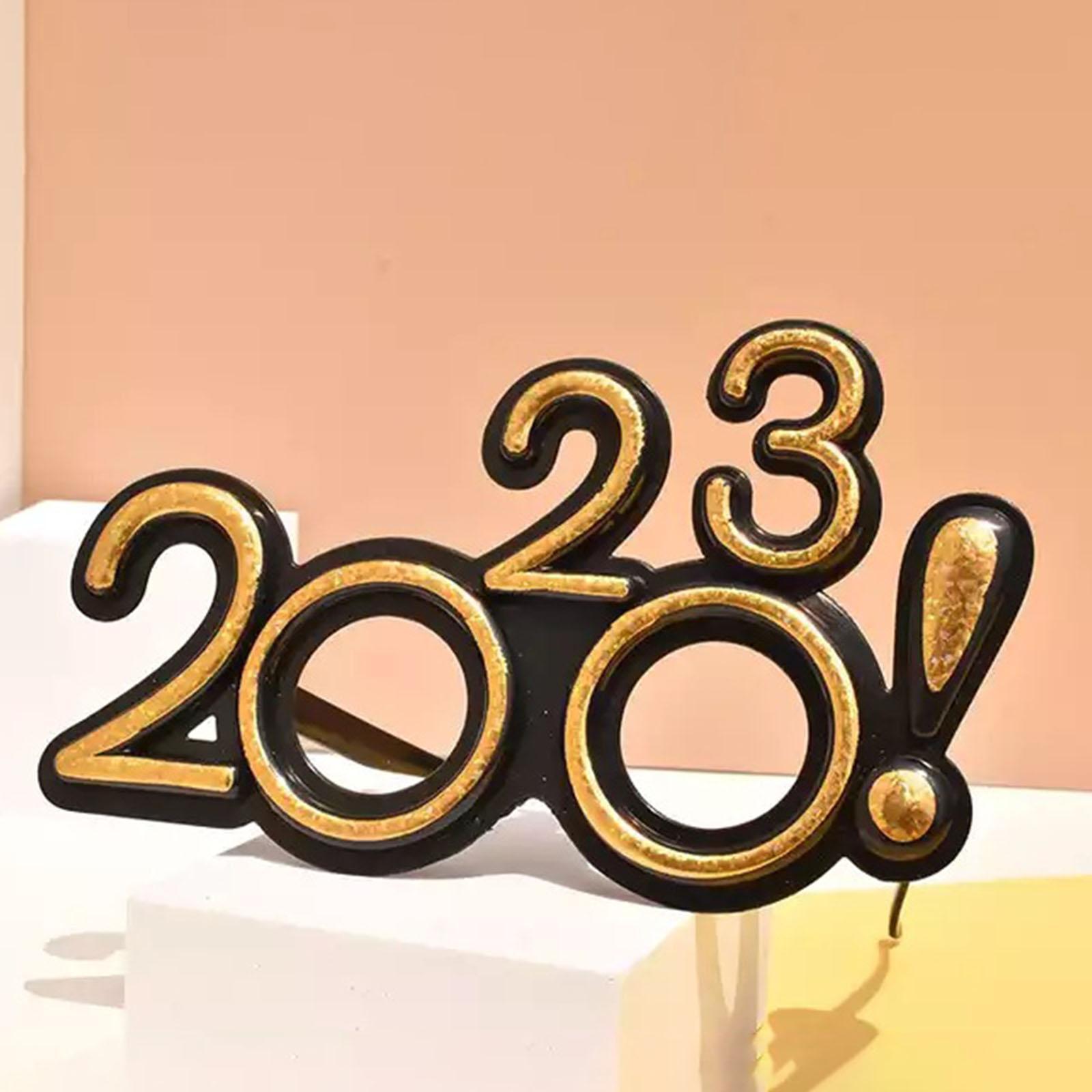2x New Year Photo Glasses 2023 Eyeglasses Frame Happy New Year Party Favors Supplies Photo Prop Decorations for Children