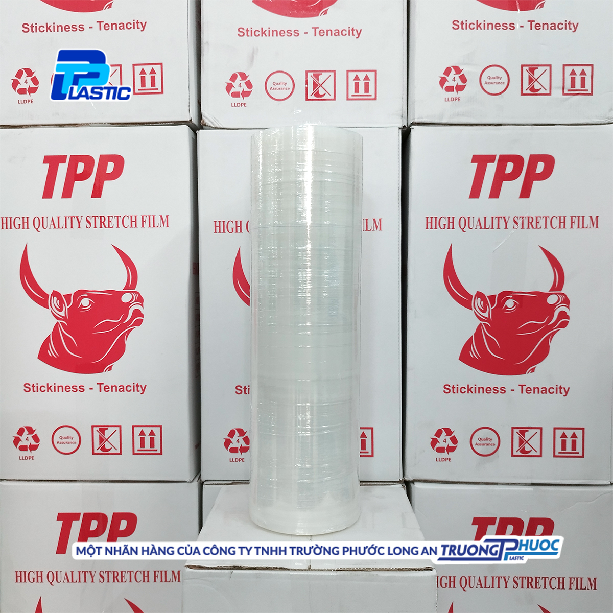 Màng PE Quấn Hàng Pallet TPP, PE Stretch Film, Màng Nhựa Bọc Hàng, Màng Co, Màng Cuốn Hàng,Màng Chít, 3.96kg/cuộn, TRONG SUỐT