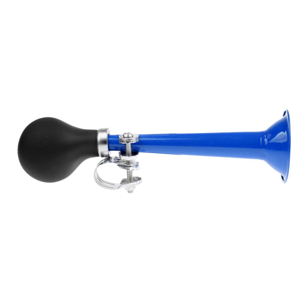 Retro Metal Bike Air Horn Bike Alarm Bell Hooter Rubber Bulb Squeeze Blue
